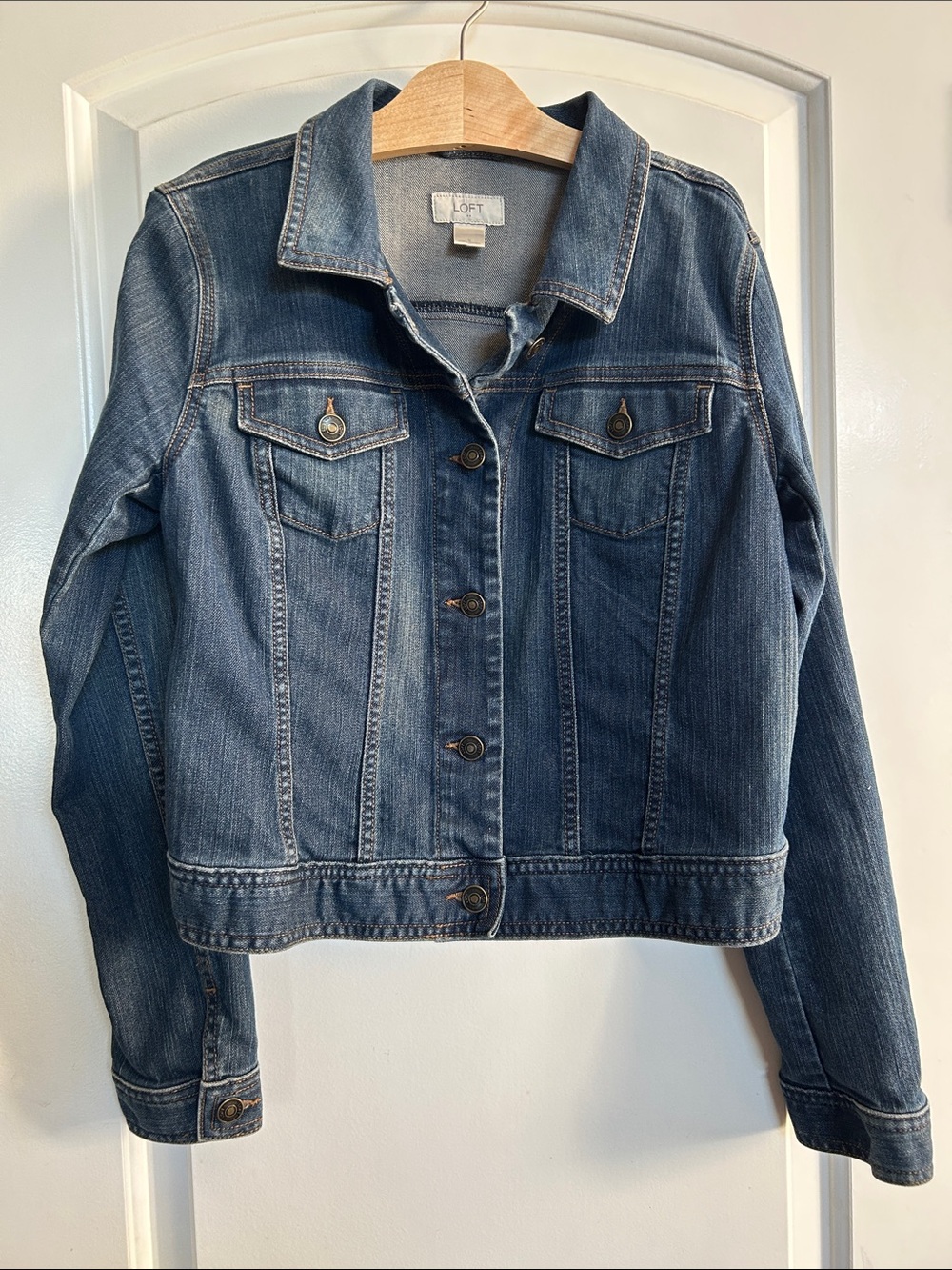 LOFT Medium Wash Blue Denim Jacket